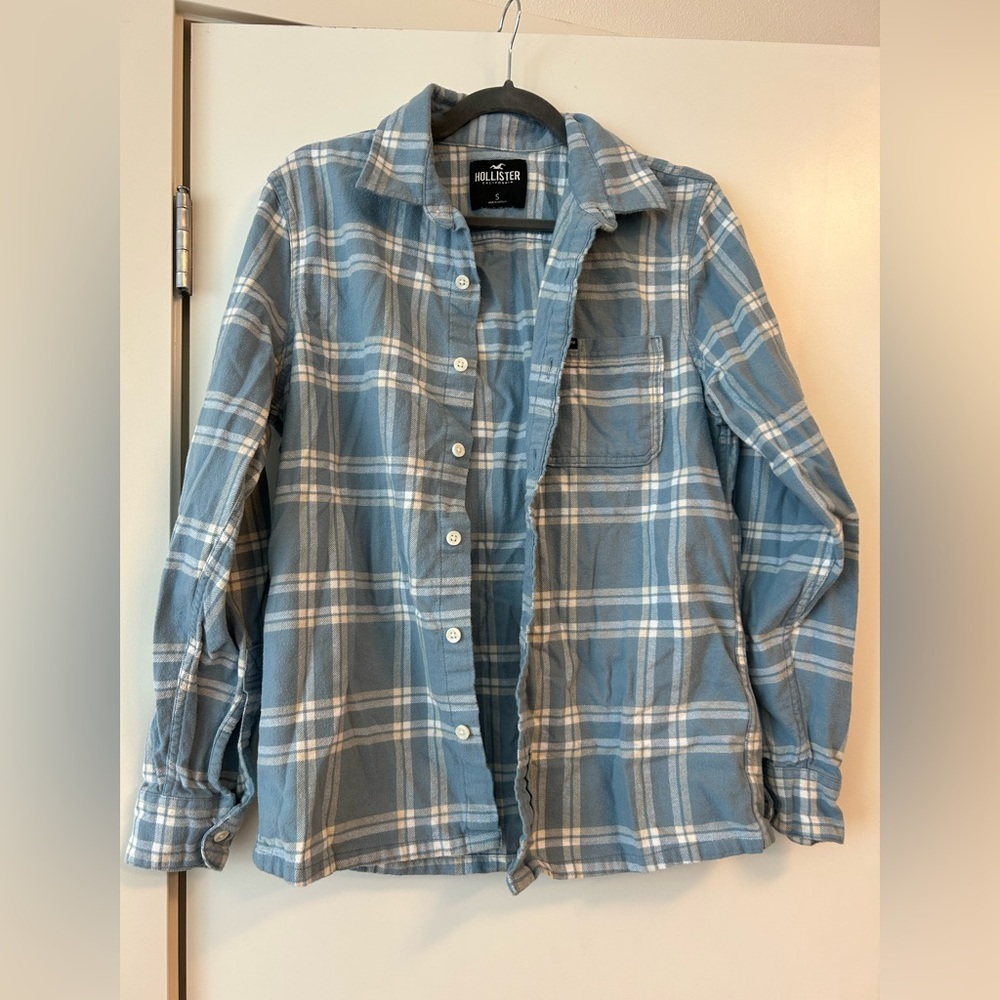 Hollister blue flannel size small